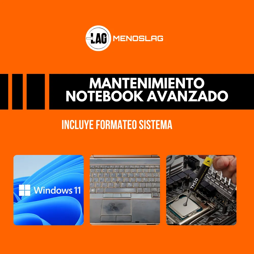 Mantenimiento Notebook Avanzado (Incluye Formateo) (Antivirus McAfee)