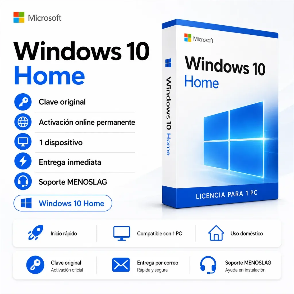 [WIN10-HOME-1PC] Windows 10 Home - Licencia Original Permanente - 1 PC - Entrega Inmediata