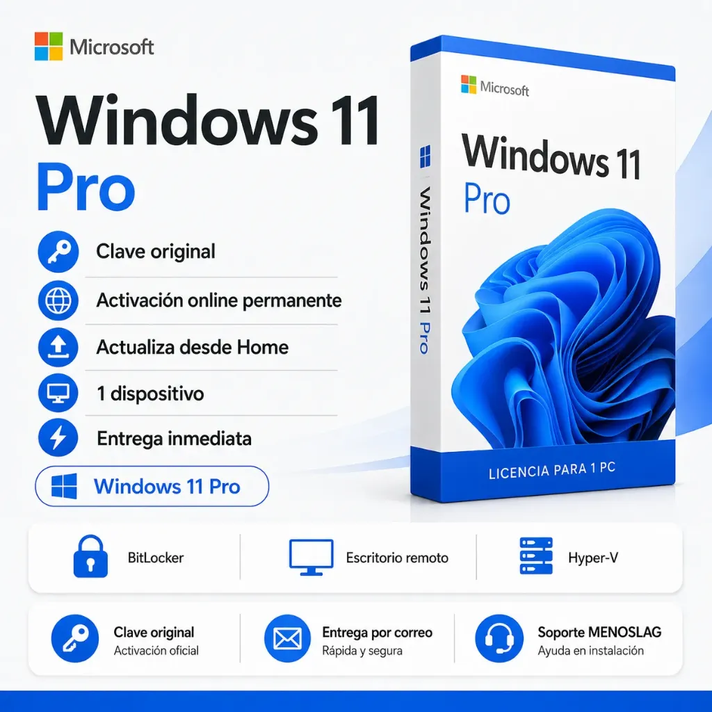 [WIN11-PRO] Windows 11 Pro - Licencia Original Permanente - 1 PC - Entrega Inmediata