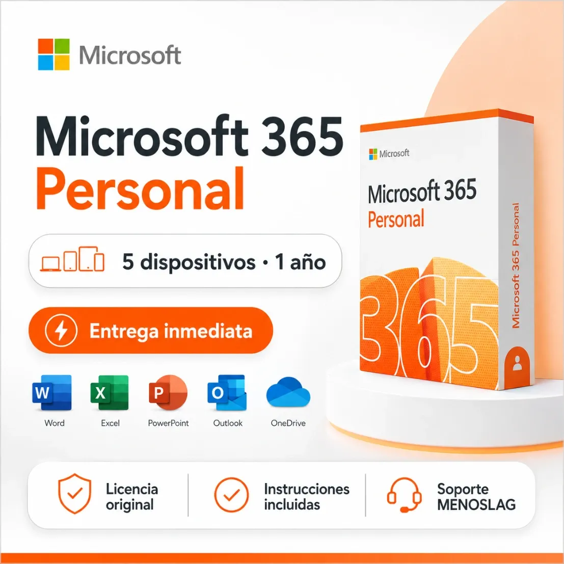 [MS-O365-PERSONAL] Microsoft Office 365 Personal - 5 Dispositivos - 1 Año - Entrega Inmediata